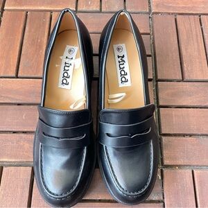Mudd Shoes 8.5 Levante Chunky Platform Block Heel Penny Loafer Y2K 90s Goth
